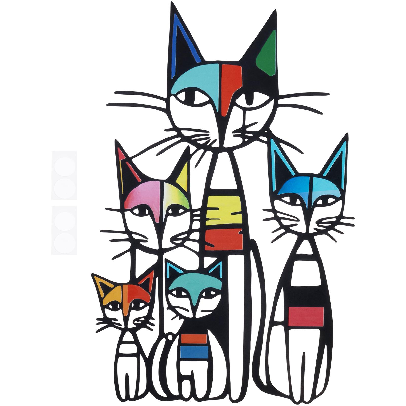 

1/2 шт. Котяче настінне мистецтво Декор Мінімалістичний дизайн Залізна геометрична котяча настінна прикраса зі стікерами або гвинтами для декору дому