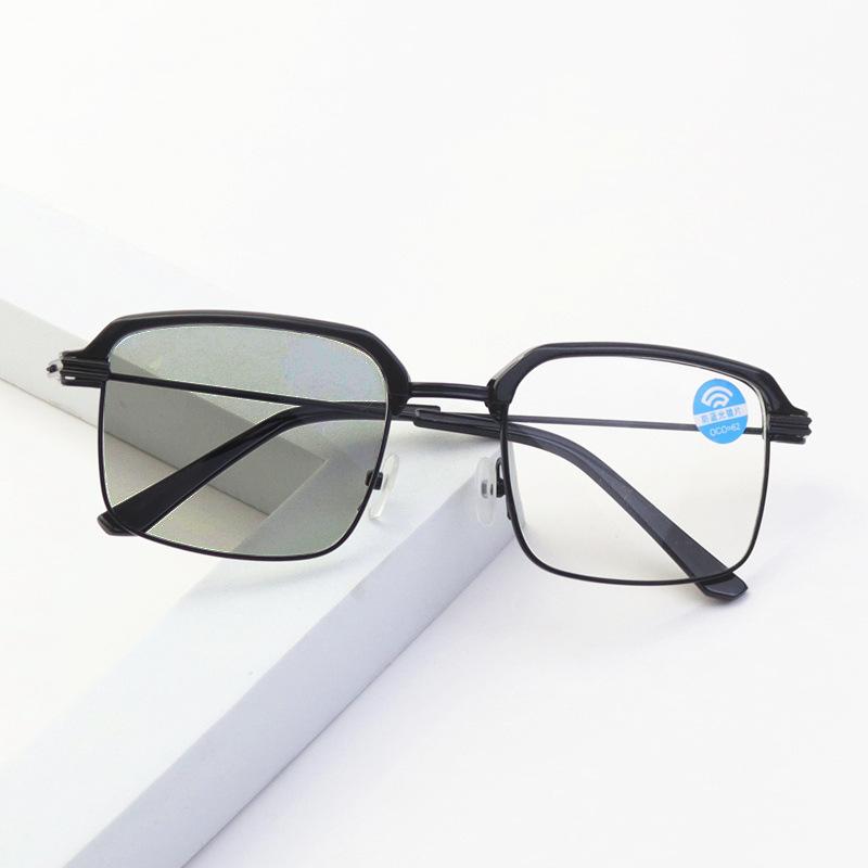 Half-Frame Eyebrow Glasses, The Same Metal Large-Frame Anti-Blue Light Glasses Frame For Men And Women, Can Be Equipped With Myopia Reading Glasses