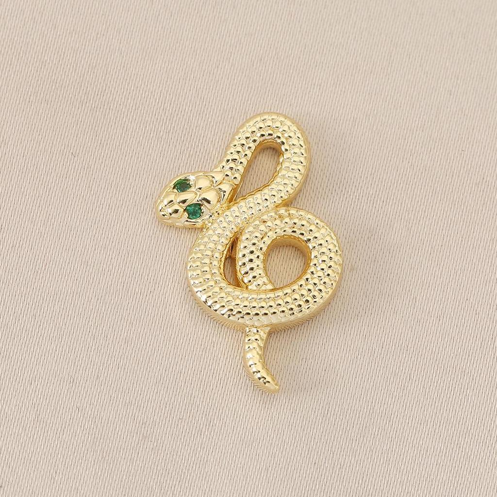 18K Gold Snake-Shaped Wrap Necklace with Color-Retention Copper Charm