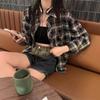 Korean Chic Yellow & Black Plaid Women's Loose Mid-Length Sun Protection Shirt