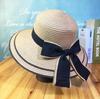 European Tide Bow Straw Hat Female Summer Small Fresh Travel Sunshade Versatile Beach Hat Summer Female Foldable