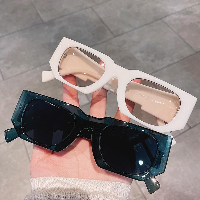 Thick Frame Square Sunglasses Women Vintage Trendy Fashion Brand Design Small Rectangular UV400 Shades