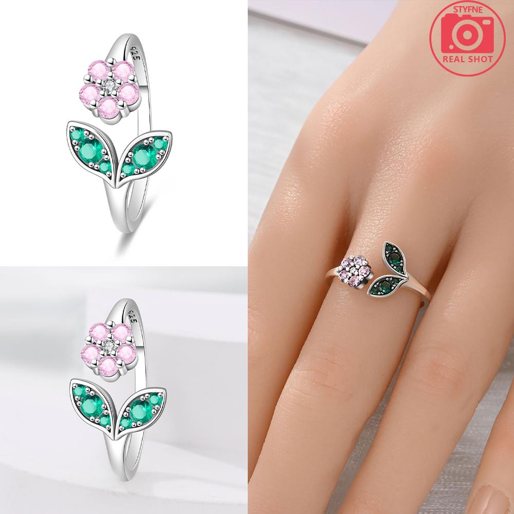 Authentic copper Open Flower Butterfly Leaf Ring Women Blue Zirconia Star Shape Heart Ring Jewellery Accessory Fine Delicate Gift Set