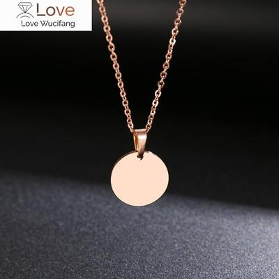Collana in acciaio inossidabile con ciondolo a cerchio rotondo per donna Elegante collana in oro rosa con clavicola Gioielli da sposa all'ingrosso