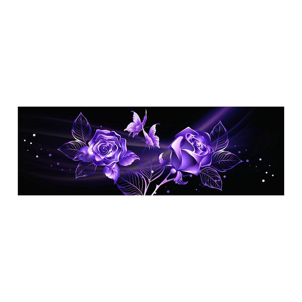 Black Golden Rose Flower Butterfly Abstract Wall Art Canvas Painting Poster Print Horizonta Picture for Living bedRoom Decor