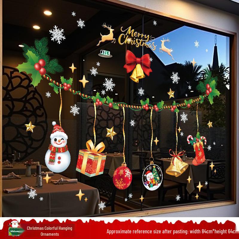 Santa Claus Christmas Window Clings - Tree, Door Stickers & Ornament Decor
