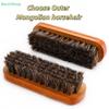 High-quality Shoe Brush, Solid Wood Dust-cleaning Brown-red Horsehair Brush, Soft Horsehair Brush