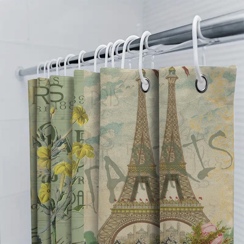 Eiffel Tower Shower Curtain Decorative Home Bathroom Supplies