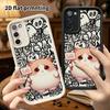 Phone Case: 2D Flat Samsung Galaxy A34 A35 M05 M06 S20 S22 S21 FE Plus 5G Protective Case, Orange and White Kitty, Christmas and Halloween Gift