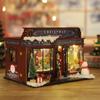Christmas Miniature Dollhouse Kit, DIY Dollhouse Miniature House Kit for Adults, Tiny House Kits Mini Model Building Sets with Music