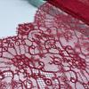 3m x 28.5cm Dark red French Chantilly Lace, Non-stretch Eyelash Lace Fabric for Sewing, Bra, Underwear, Lingerie, Dress, Garment, Crafting