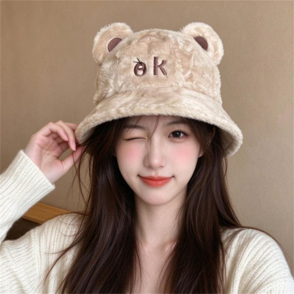 Thickened Plush Bucket Hat Windproof Beanies Hat Fashion Winter Hat Outdoor