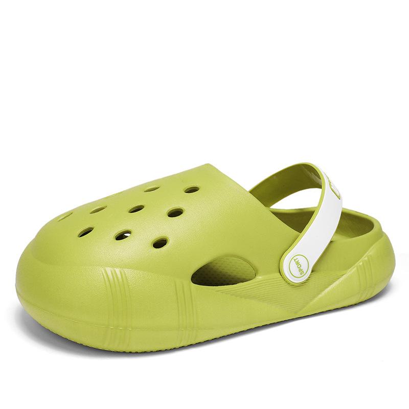 

Модные простые туфли с отверстиями, женская одежда, нескользящие тапочки на толстой подошве, модные универсальные пляжные сандалии 40/41