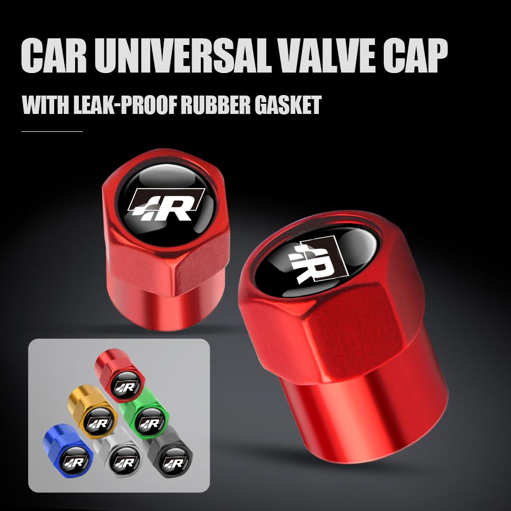 4PCS Car Wheel Valve Caps Auto Dustproof Tire Stem Air Covers For Volkswagen Motion MTM POLO GTI Blue Caddy Scirocco Golf Beetle V1