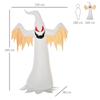 Halloweenový nafukovací duch 2,4 m Dekorace s LED IP44 Samonafukovací Polyester Bílá + Červená 150 x 80 x 240 cm