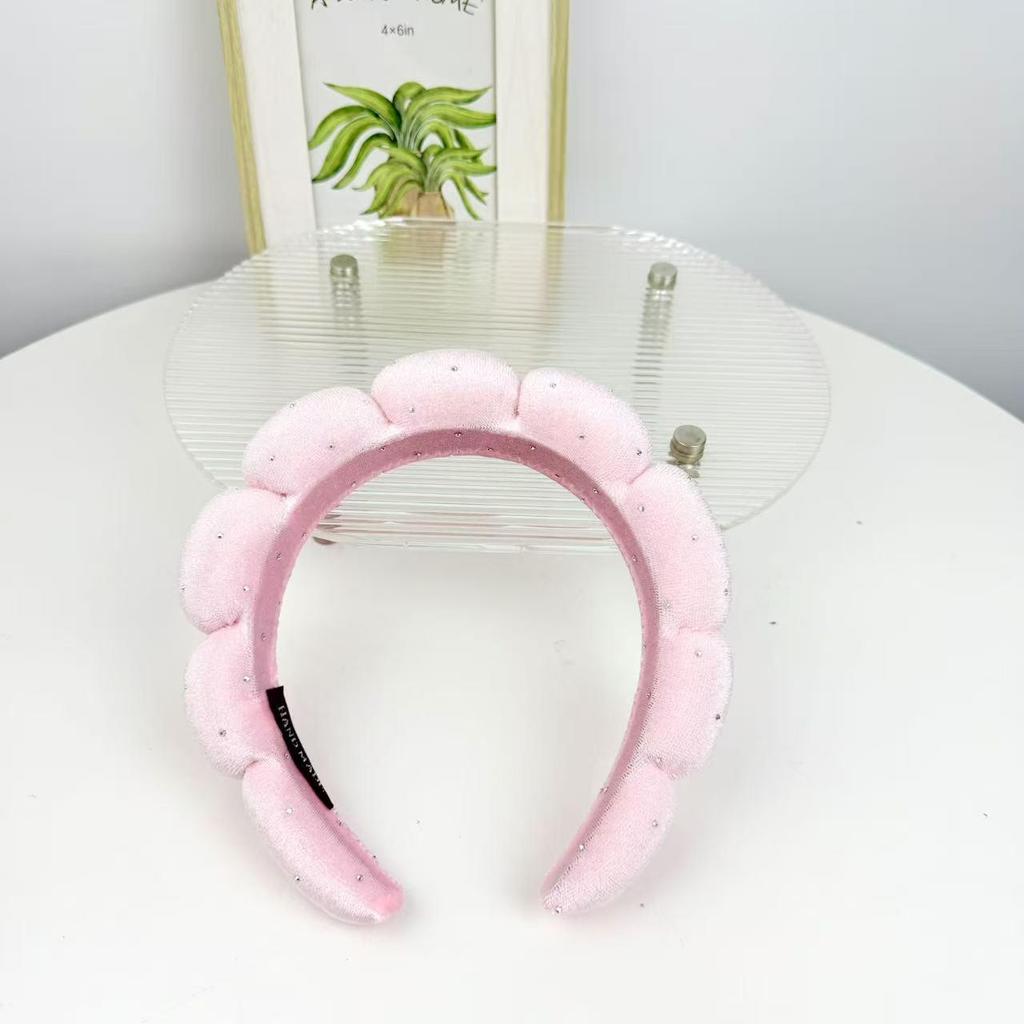Women's Cute Blue Cloud Headband - Wide, High Skull Top for Face Washing