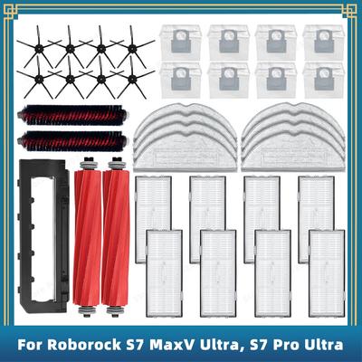 Compatible For Roborock S7 Max Ultra / S7 MaxV Ultra / S7 Pro Ultra Accessories Spare Parts Main Side Brush Filter Mop Dust Bag