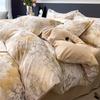 Autumn and Winter Thickened Warm Pure Cotton Polished Four-piece Set Cotton Class A Maternal and Infant Grade Flower Skin-friendly Bed Sheet Quilt