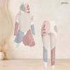 Women Plus Size Hooded Long Sleeve Printed High Low Top Fitted Pants Two Piece Set