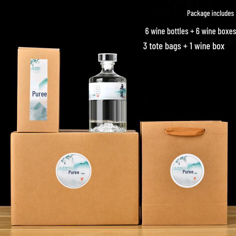 Kaitian 500ml Glass Wine Bottle Set with Label & Gift Box – Perfect for Weddings