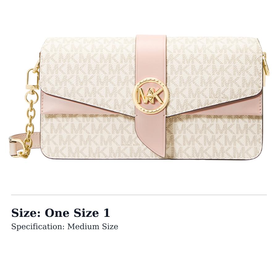 Michael Kors Artificial Leather Shoulder Bag Medium Womens Vanilla White Nude Pink 30H1GGRL6B-173
