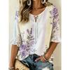 Women's Elegant Printed Lace-up Flared Top, Stylish and Versatile, Comfortable and Skin-friendly