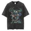 Heißes Anime Demon Slayer Kamado Tanjirou Print T-Shirt Herren Vintage Gewaschene T-Shirts Lässiges Baumwoll-T-Shirt Harajuku Männlich Manga T-Shirt