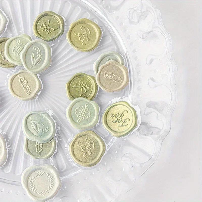 

18Pcs/pack Wax Seal Stamp Sticker Multi-purpose Wax Seal Sticker For DIY Scrapbook Letter Envelope Invitation Decoration зелений