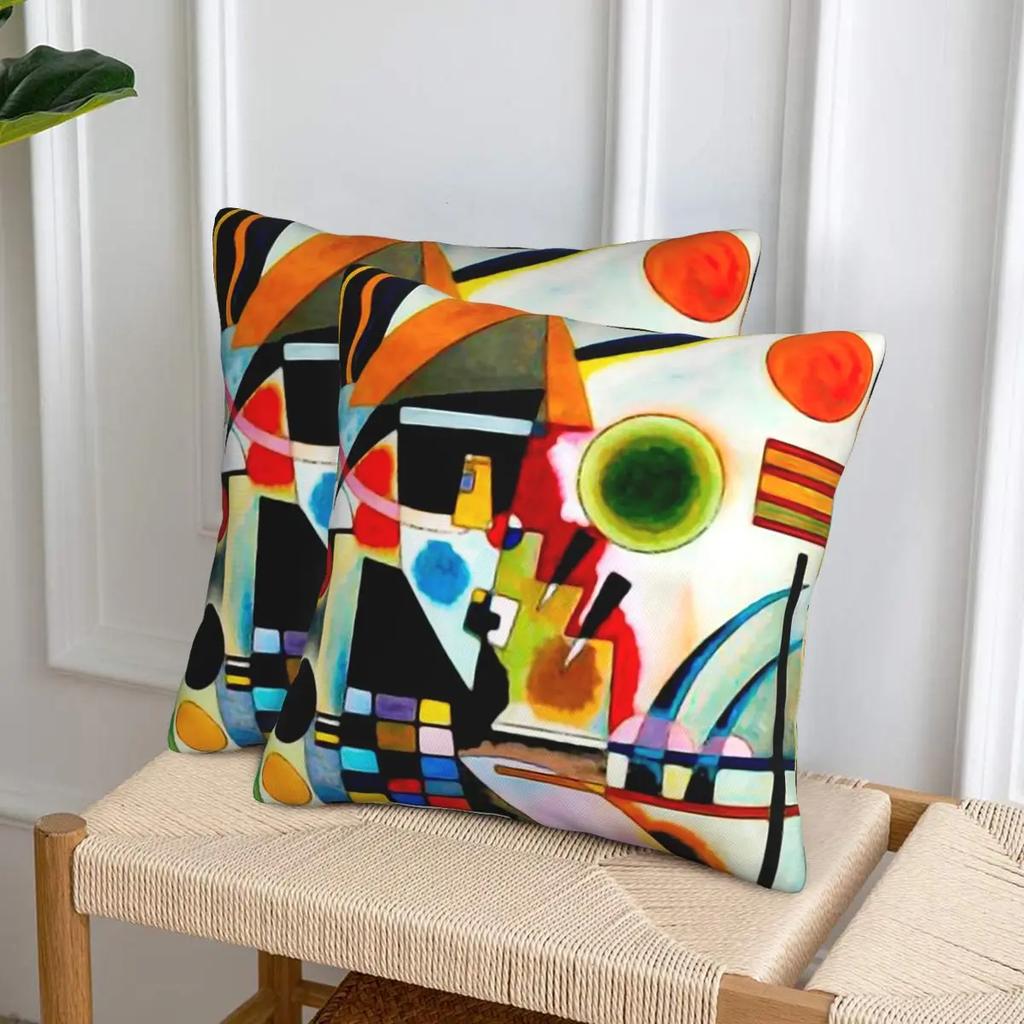 Kandinsky - Oscillante 2 Pezzi Federa Quadrata Copricuscino Cuscino Zip Decorativo Comfort Cuscino da Arredo Per Casa Soggiorno