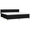 3130299 vidaXL Lit à sommier tapissier avec matelas Noir 200x200 cm Tissu
