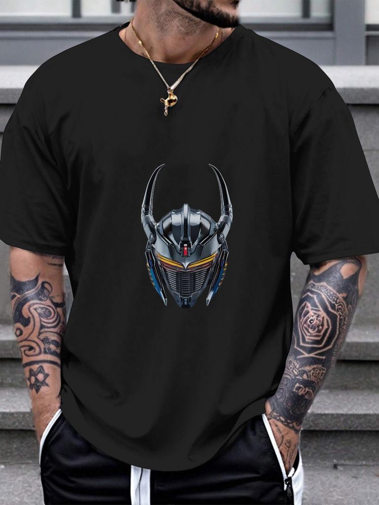 1pc robotic futuristic graphic T-shirt