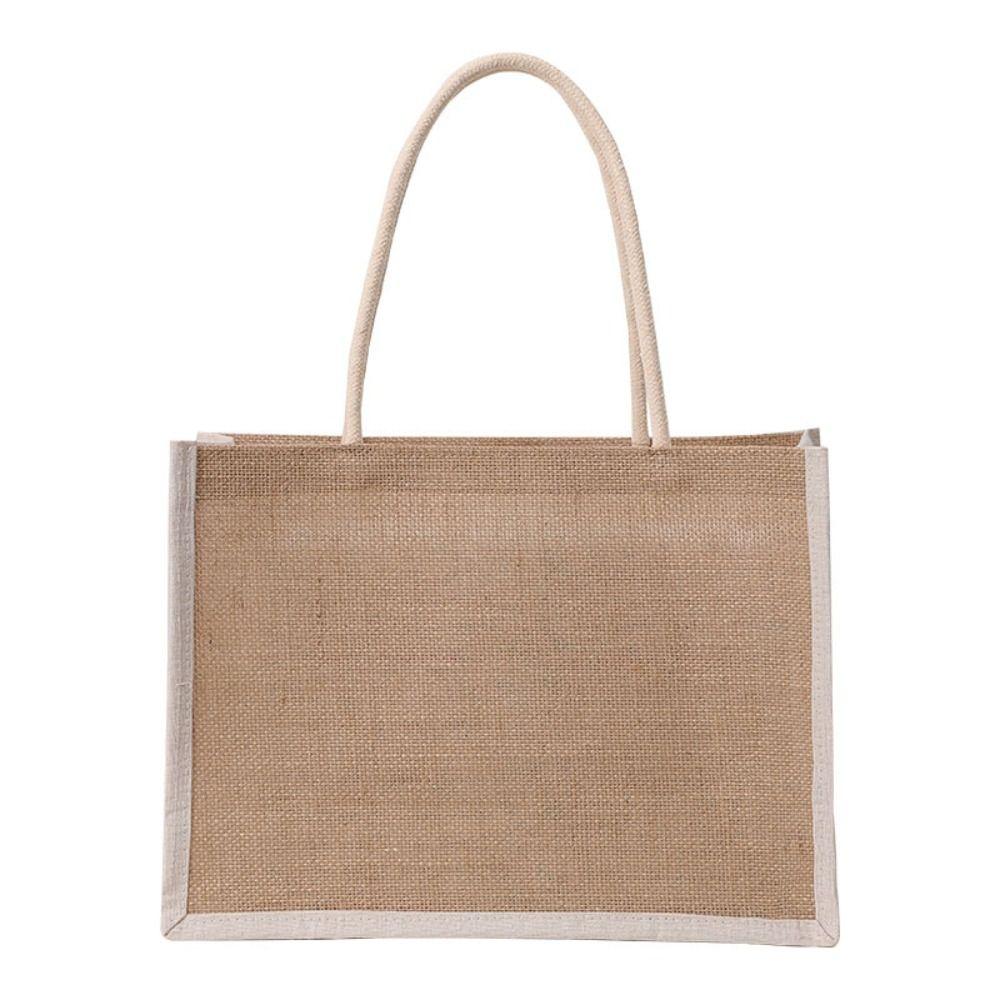 Portable Imitation Linen Bag Hand-painted Large Capacity Beach Tote Bag Bridesmaid Gifts Bag