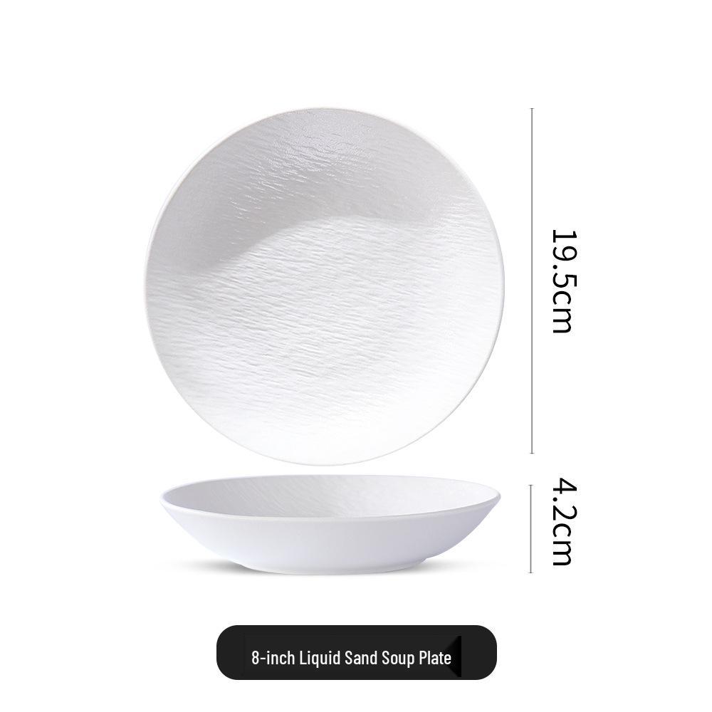 Black & White Matte Rock Pattern Ceramic Dinner Plate – Western & Japanese Style
