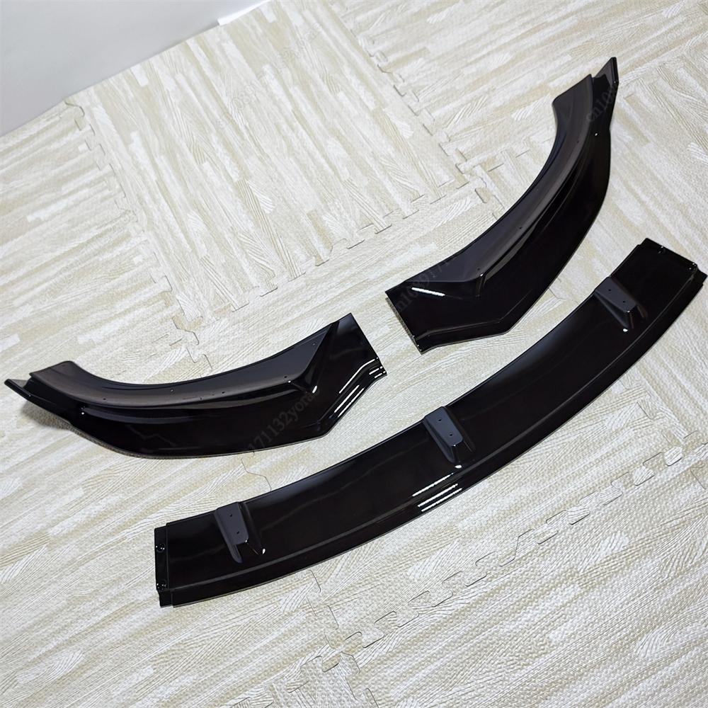 Voor Tesla Model 3 Highland 2024 Auto Voorbumper Lip Kin Spoiler Splitter Diffuser Bodykits Tuning ABS Kunststoffen Glanzend Zwart Nieuw