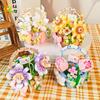 HUIQIBAO MOC Flower Model Micro Building Block DIY Eternal Bouquet Home Desk Desk Plant Decoration Brick Girl Gift Children Toy