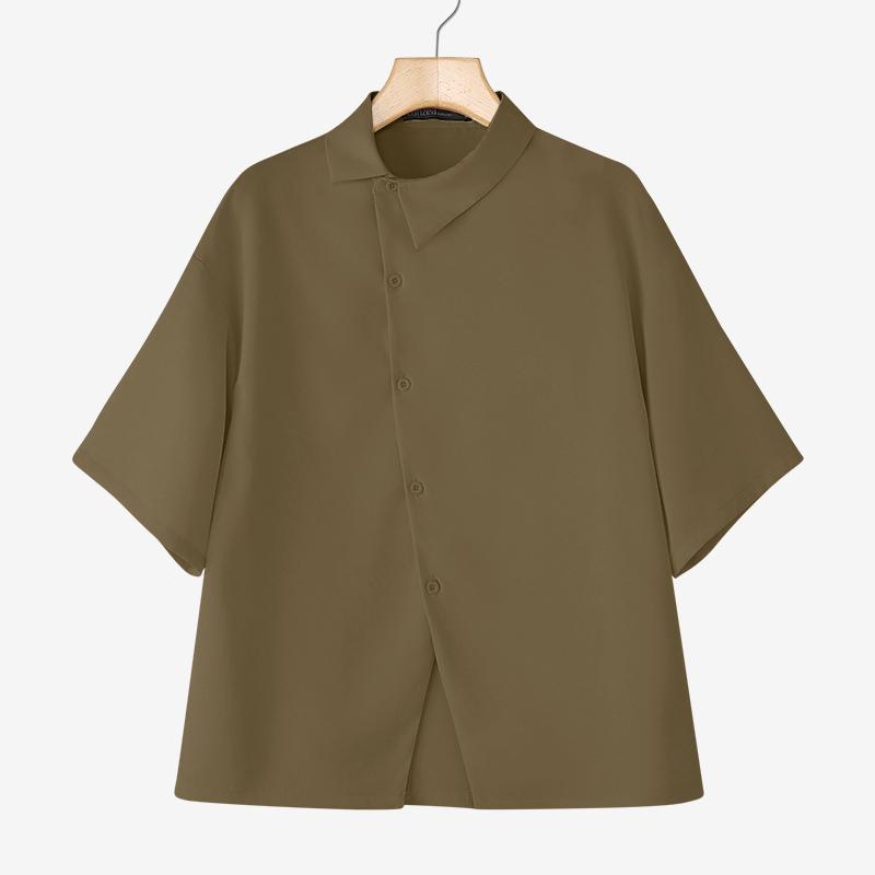 

ZANZEA Женская повседневная блузка с классическим воротником, свободная, летняя, с рукавом до локтя 4XL коричневый