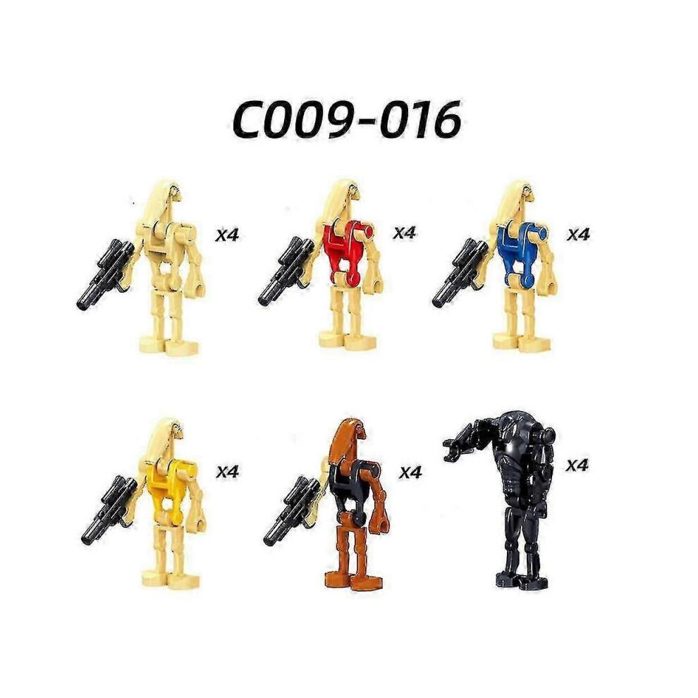 Set di Blocchi da Costruzione 24 Pezzi Star Wars Battle Droids Mini Action Figures Bambola Collezione Giocattoli Decorazione Regalo di Compleanno
