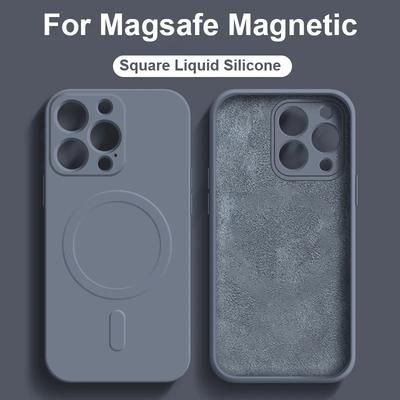 Original Liquid Silicone For Magsafe Wireless Charge Magnetic Case For iPhone 16 15 14 13 12 11 Pro X XR XS Max 7 8 Soft Cover
