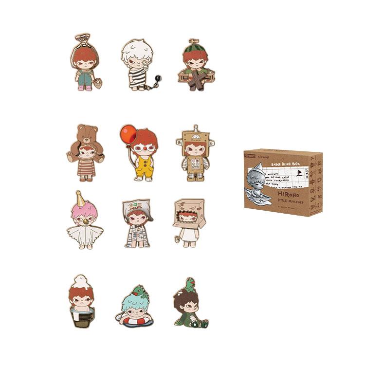 POP MART Hirono Little Naughty Collection, Metal Badge Mystery Boxes, Single Mystery Box