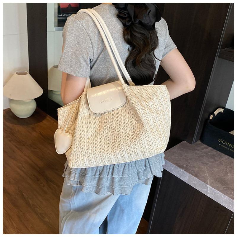 Tote Bag Women's Large-capacity New Summer Hand-woven Straw Bag Shoulder Holiday Beach Bag