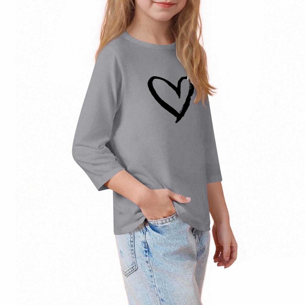 Children's 3/4 Sleeve O-neck  Daily Casual  Printed Top