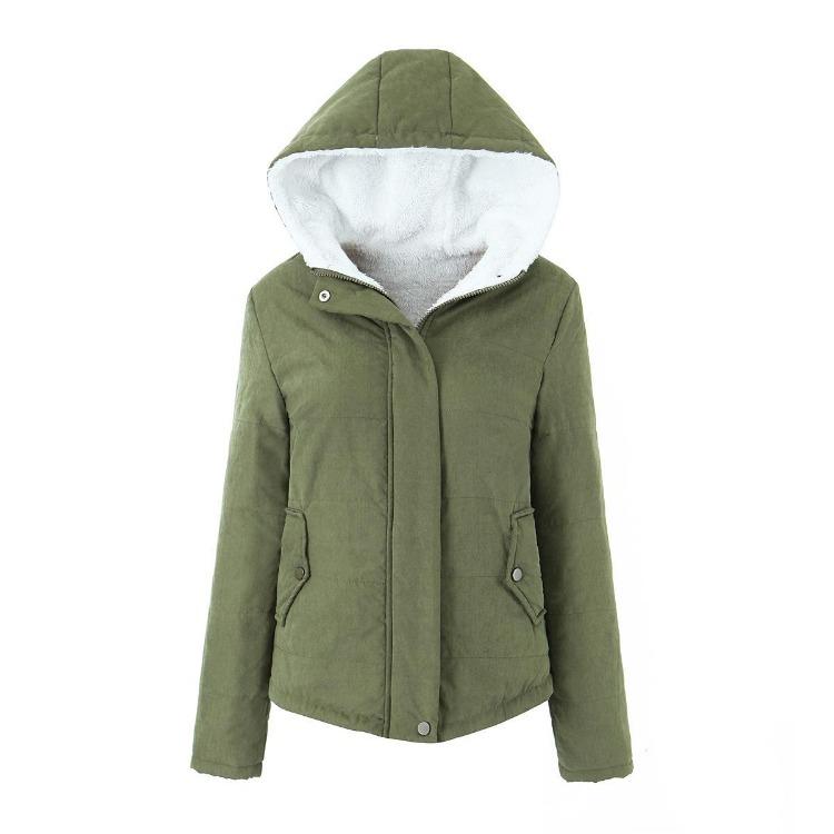 Neue Winter Damen Kapuzen Baumwolljacke Dick Gepolstert Langarm Brot Kleidung Herbst College Stil Mäntel