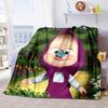 Russian animation Fairy Tale Masha and the Bear Cartoon Blanket Soft Four Seasons Home Bed Blanket Sofa Cover Office Napping Picnic Blanket M1