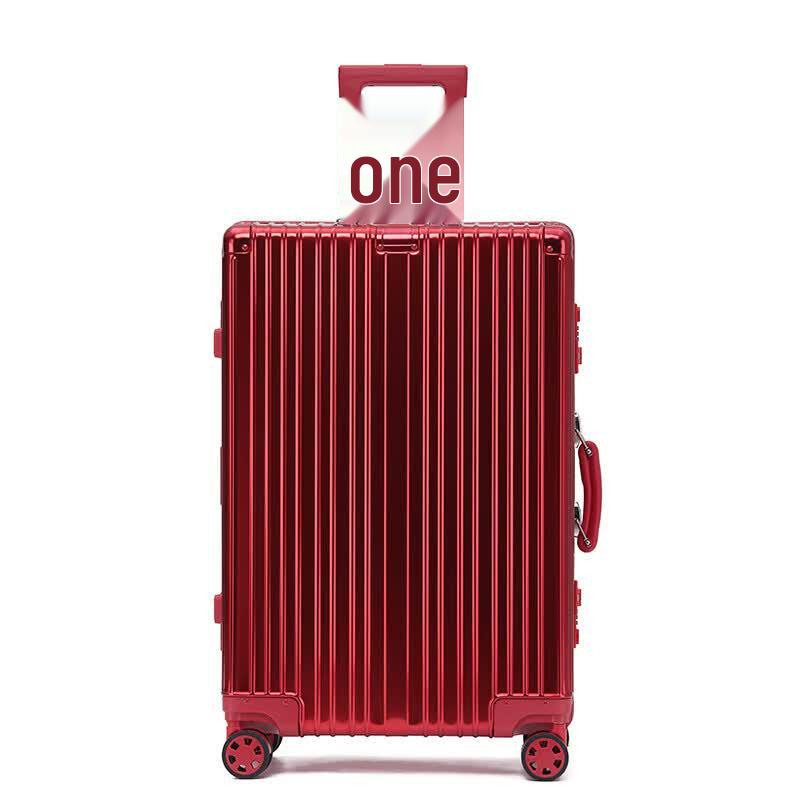 EXPUNK Classic Retro Striped Aluminum Luggage