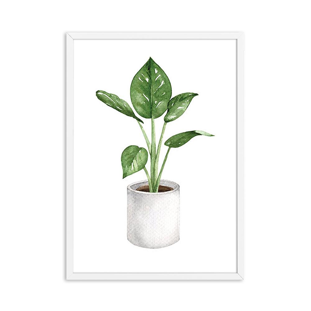 Kaktus-Grün-Poster, botanisches Monstera-Blatt, Leinwandgemälde, Drucke, Zimmerpflanze, Wandkunst, Bilder für Wohnzimmer, Heimdekoration