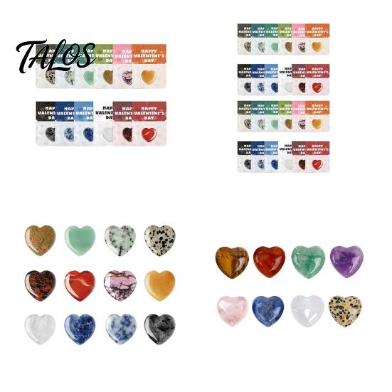 Polished Gemstone Pocket Gem Heart Valentine's Day Gift Rocks Crystal Shaped Keepsake for Kids Classroom Exchange Party Favors Shape