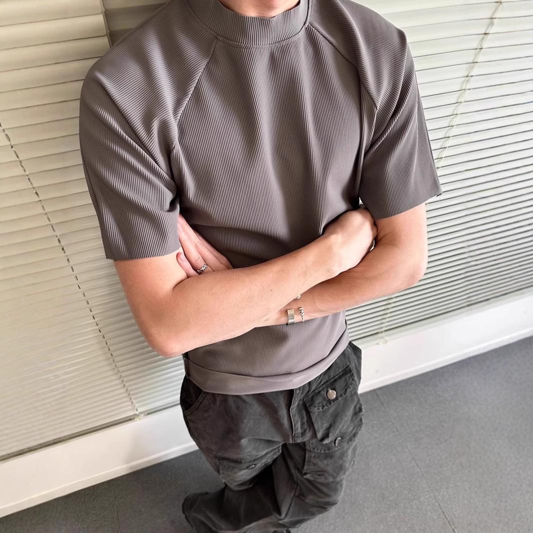 

CleanFit Men s Sorona Ice Silk Textured Short Sleeve T-Shirt - Trendy American Summer Design L білий