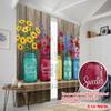 2pcs 2D flat printing Curtains Kitchen Flowers Mason Jars 100% Polyester Without Electricity Seasonal Party & Holiday Decor