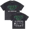 Washed Vintage Punk Band Green Day Dookie Graphic Tshirts Men Classic Gothic Rock T Shirts Male Oversized Tshirt Man Streetwear