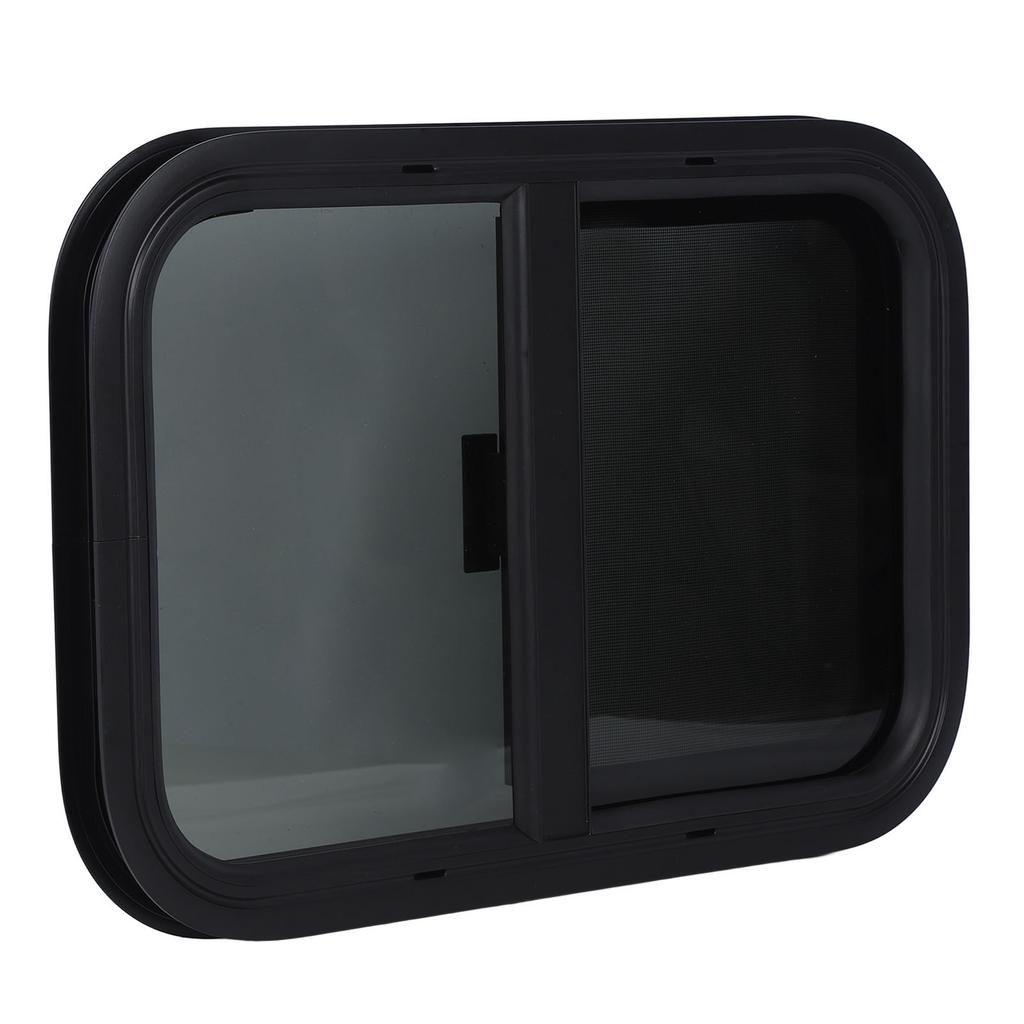 Sliding RV Window 21.32x14.24in Uv Resistant Tempered Glass Camper Replacement Windows with Trim Ring and Screen For
